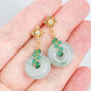 Intricate Ear Studs with Jade & Green Onyx Vine