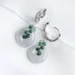 Chain Link Hoop Earrings with Jade & Jade Vine