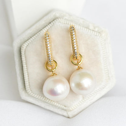 Radiant Pearl Convertible Hoops