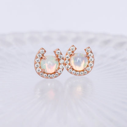 Horseshoe Opal Earrings