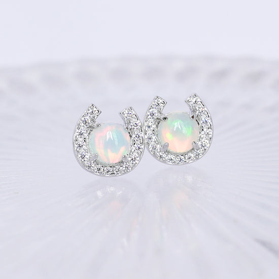 Horseshoe Opal Earrings