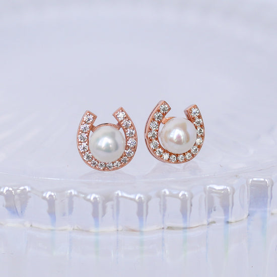 Horseshoe Pearl Earrings