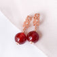 Intricate Ear Hoops with Red Agate