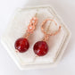 Intricate Ear Hoops with Red Agate