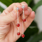 Intricate Ear Studs with Red Agate