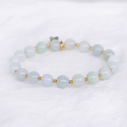 Light Jade Bracelet with Detachable Floral Charm JB251