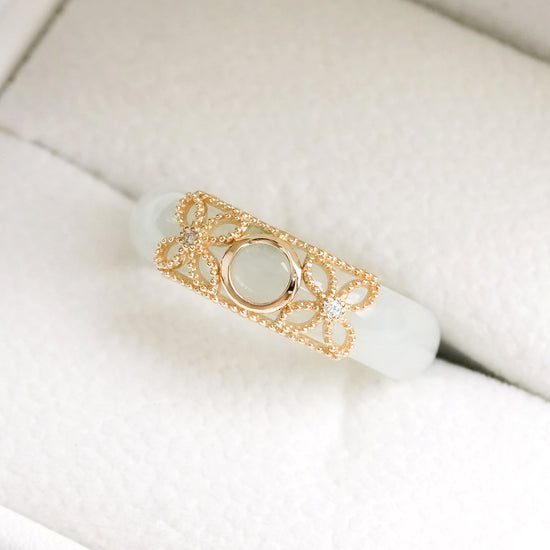 Open XOX Jade Ring - JJ6Y (US5.25, Cannot be resized)