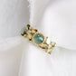 Floral XOX Jade Ring - JJ8Y (US5.25, Cannot be resized)