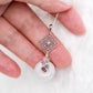 White Jade Necklace with Small Peranakan Tile and Spinel Vine