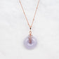 Vivid Lavender Jade with Pink Amethyst Vine Necklace JN256