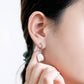 Flowy Oval Ear Studs with Keshi Pearls