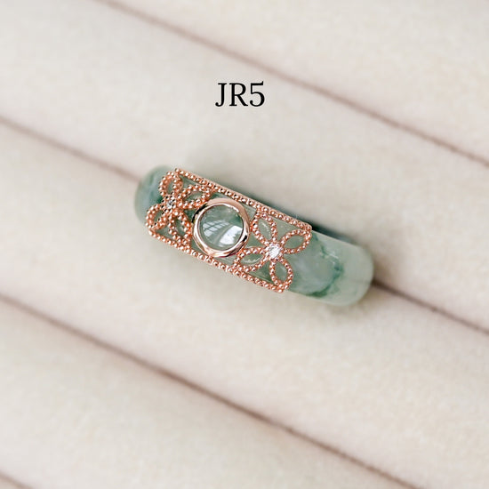 XOX Jade Ring - 14K Rose Gold