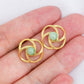 Green Jade Rosette Earrings