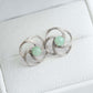Green Jade Rosette Earrings