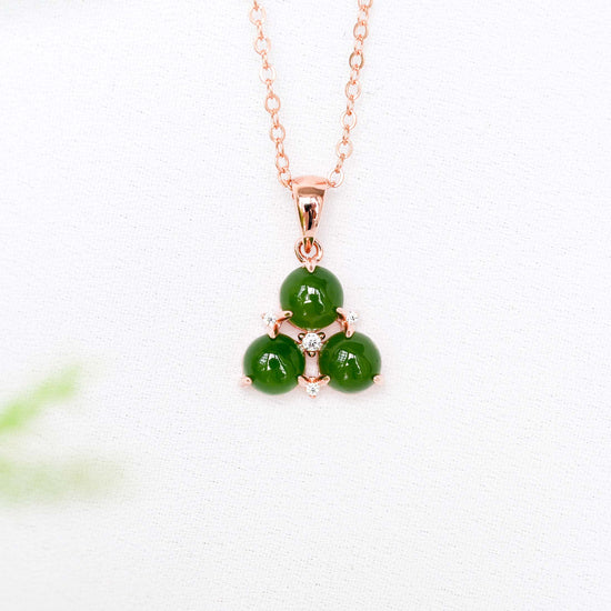 Jade Trinity Pendant Necklace