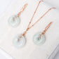 Light Green Jade with Aquamarine Vine Earrings and Necklace Set