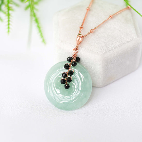 Green Jade with Black Onyx Vine Necklace