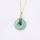 Green Jade with Blue Sapphire Vine Necklace