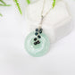 Green Jade with Blue Tunduru Sapphire Vine Necklace