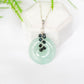 Green Jade with Blue Tunduru Sapphire Vine Necklace