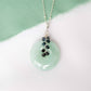 Green Jade with Blue Tunduru Sapphire Vine Necklace