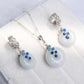 Light Blue Jade with Kyanite Vine Earrings and Necklace Set