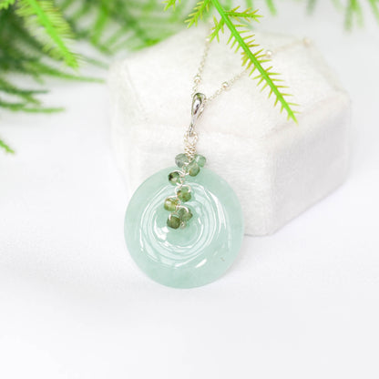 Green Jade with Light Emerald Vine Necklace