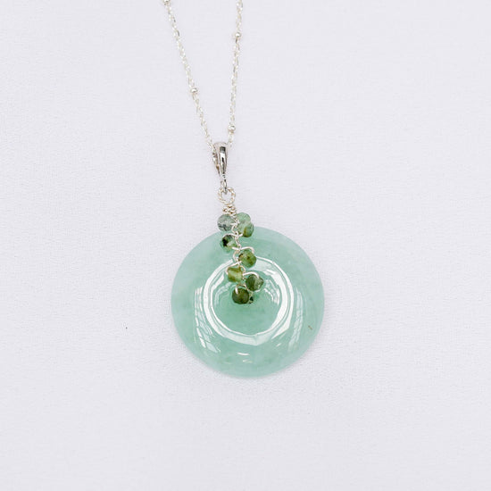 Green Jade with Light Emerald Vine Necklace