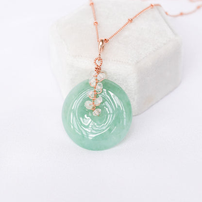 Green Jade with Moonstone Vine Necklace