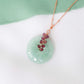 Green Jade with Purple Tunduru Sapphire Vine Necklace