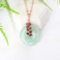 Green Jade with Purple Tunduru Sapphire Vine Necklace