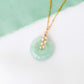 Green Jade with Peach Pearl Vine Necklace