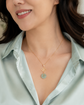 Jade with Small Peranakan Tile Necklace - Silver