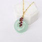 Green Jade with Ruby Vine Necklace
