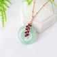 Green Jade with Ruby Vine Necklace