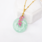 Green Jade Necklace with Pink Sapphire Vine