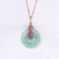 Green Jade Necklace with Pink Sapphire Vine