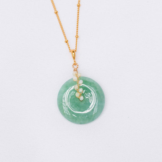 Green Jade with Opal Vine Necklace