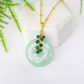 Green Jade with Square Emerald Vine Necklace