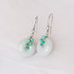 Light Green Jade with Turquoise Vine Earrings and Necklace Set