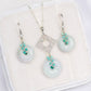 Light Green Jade with Turquoise Vine Earrings and Necklace Set