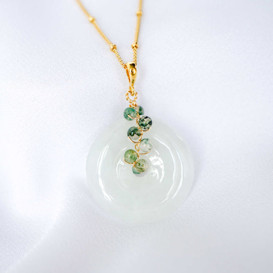 Light Jade with Moss Agate Vine Necklace