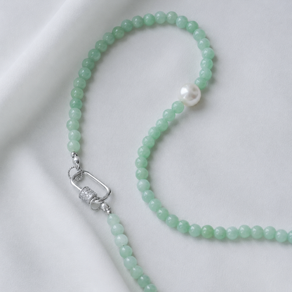 Jade with Pearl Accent Choker Necklace