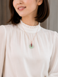 Green Jade with Pearl Vine Necklace