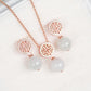 Prosperity White Jade Earrings and Necklace Set