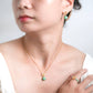 Prosperity Green Jade Earrings and Necklace Set