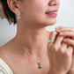 Prosperity Green Jade Earrings and Necklace Set
