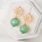 Prosperity Green Jade Earrings and Necklace Set