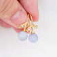 CZ Leaf Hook Earrings with Lavender Jade