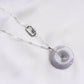Long Lavender Jade Necklace with Lock Clasp LJN5S